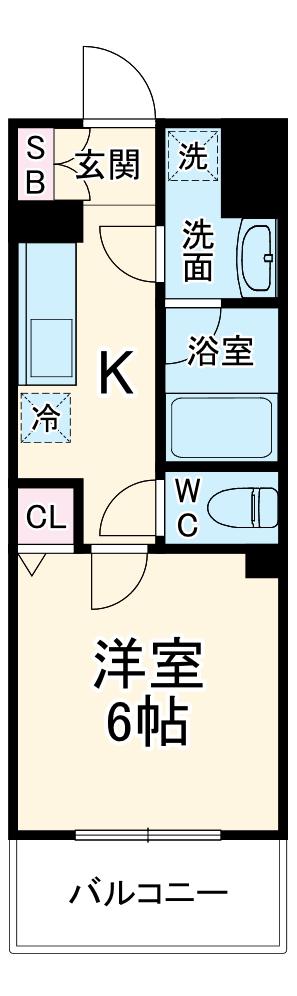 パークステージ名駅西(1K/1階)の間取り写真