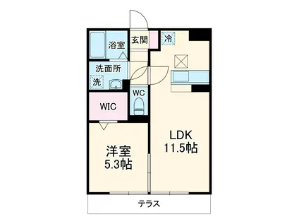 ルーエ大宮(1LDK/1階)の間取り写真