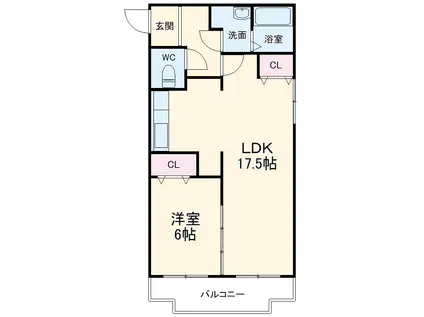 光陽ビル(1LDK/3階)の間取り写真