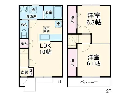 カーサ ベルデ(2LDK)の間取り写真