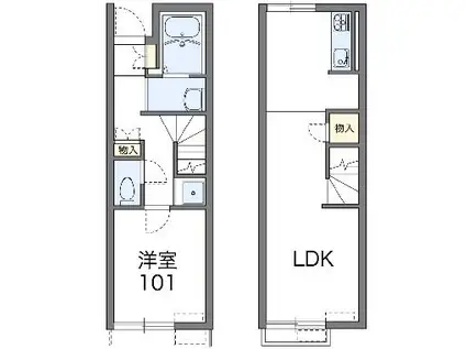 レオネクストブルーム コート(1LDK/1階)の間取り写真
