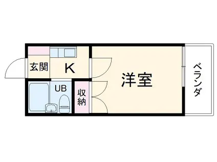 コーポミューズ(1K/1階)の間取り写真