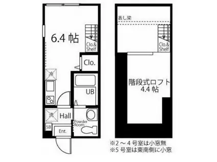 ハーミットクラブハウス追浜ⅡA棟(ワンルーム/1階)の間取り写真