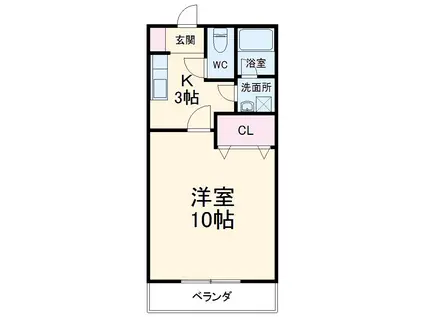 クレール新富(1K/1階)の間取り写真