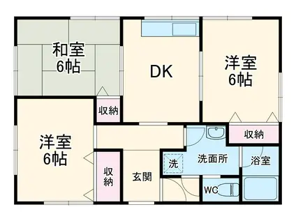 東海道本線 菊川駅(静岡) 徒歩99分 1階建 築23年(3DK)の間取り写真