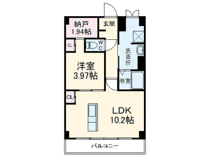 ローヤルコーポ小手指(1SLDK/4階)の間取り写真