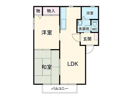 フレグランス21・B棟(2LDK/2階)の間取り写真