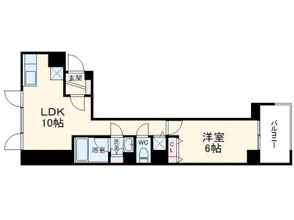 ボセジュール(1LDK/4階)の間取り写真