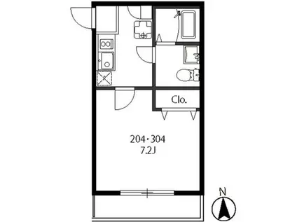 モダンプレイス横浜大口(1K/3階)の間取り写真
