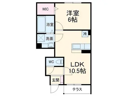 ヴェラ・パーチェ(1LDK/1階)の間取り写真