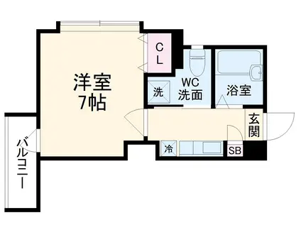 カーサ宇多野(1K/2階)の間取り写真