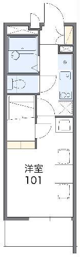 レオパレス大林Ⅱ(1K/2階)の間取り写真