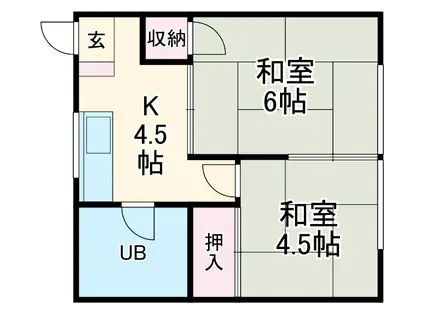 グランディーズ呼続(2LDK/6階)の間取り写真