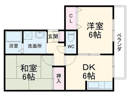 ディスポート桂(2DK/3階)の間取り写真