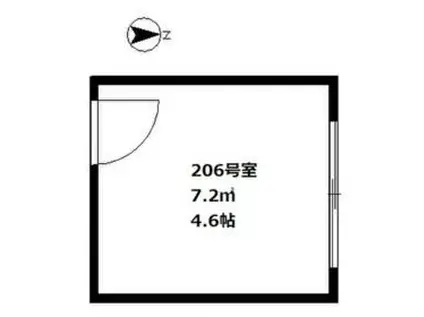 京浜急行電鉄本線 平和島駅 徒歩4分 2階建 築64年(ワンルーム)の間取り写真