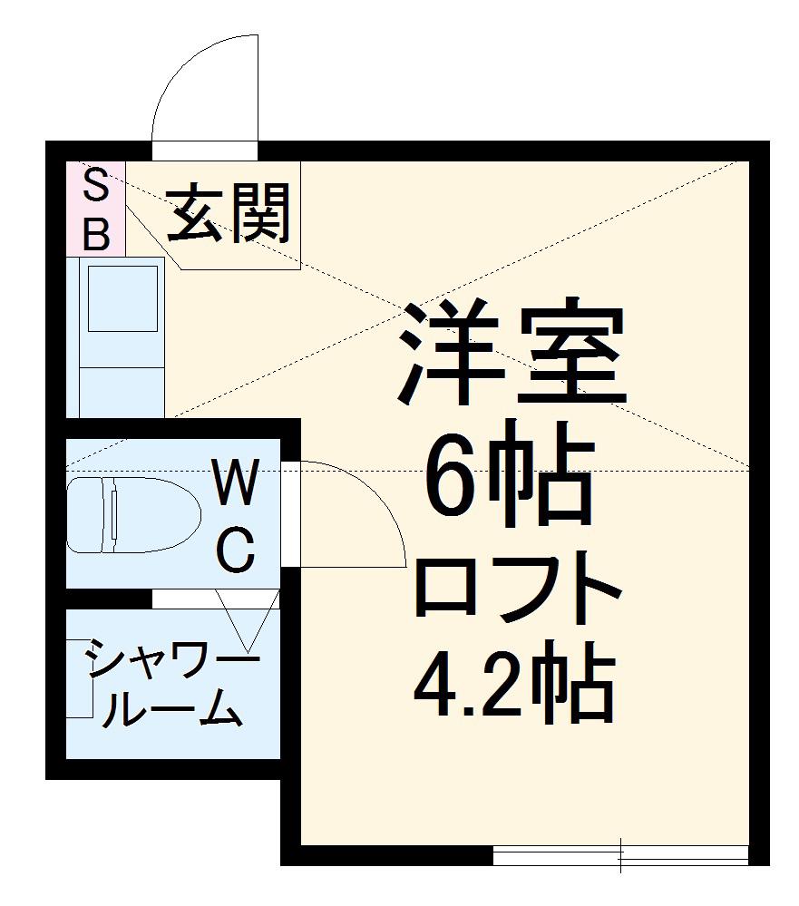 セリジエ中原(ワンルーム/2階)の間取り写真