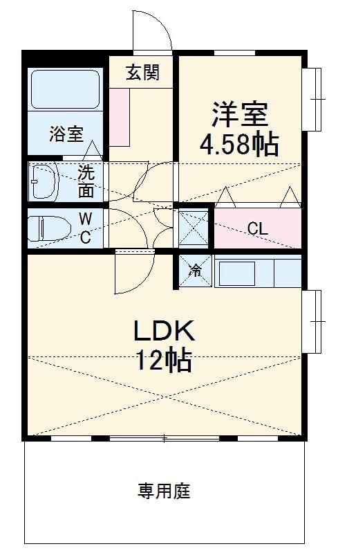 ハイツKIRIN A(1LDK/2階)の間取り写真