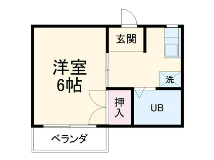 光ハイツ(1K/1階)の間取り写真