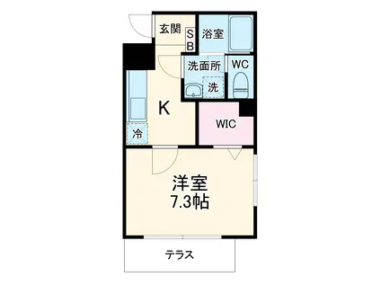 湊町ウッドヴィレッジ(1K/1階)の間取り写真