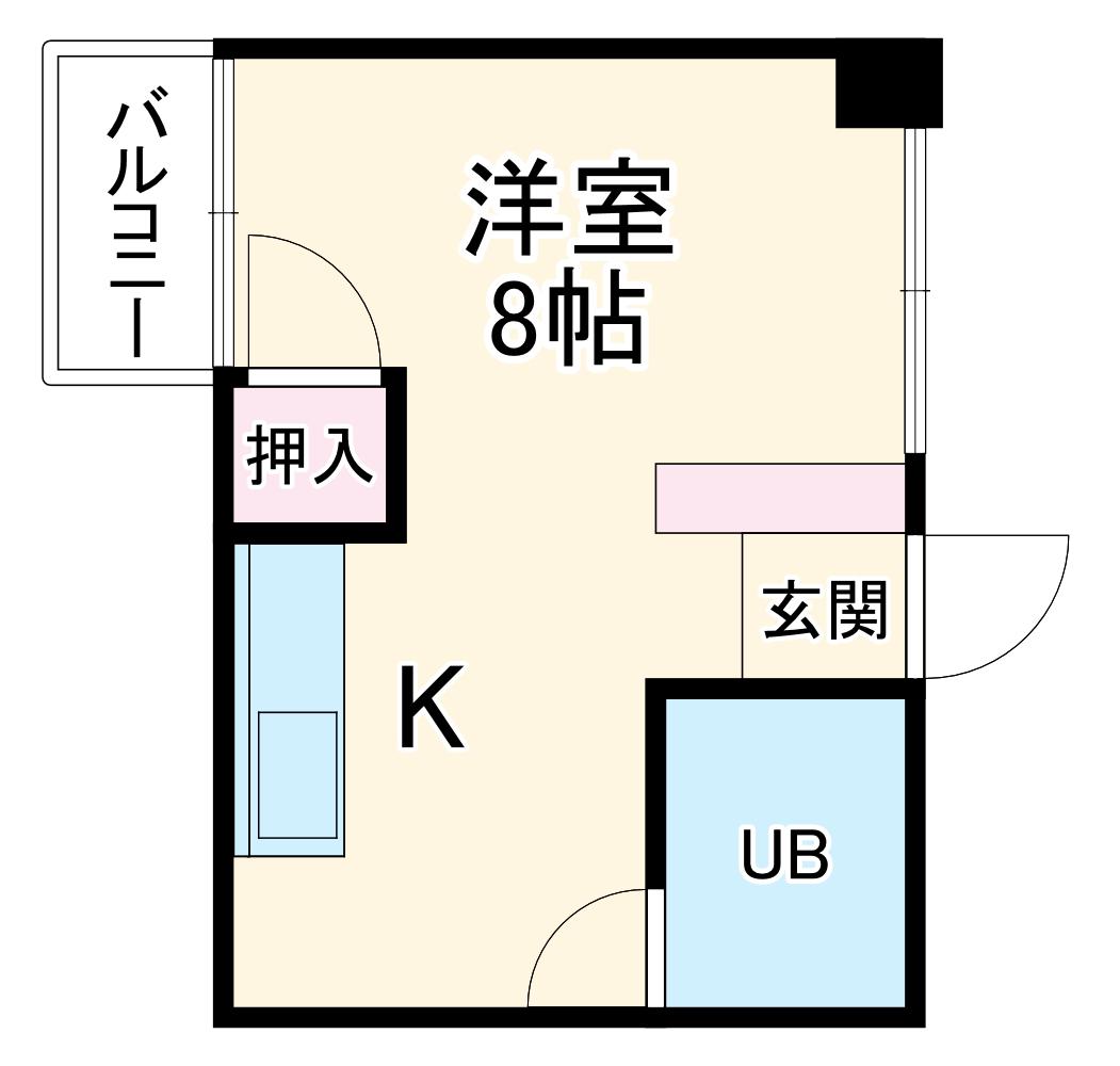白山パレドール(ワンルーム/4階)の間取り写真