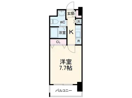 HUMANハイム船橋(1K/9階)の間取り写真