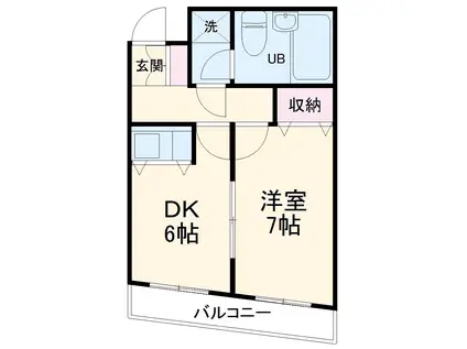 ロイヤルヒルズ丘上(1DK/3階)の間取り写真