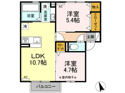 メゾン アナベル(2LDK/2階)の間取り写真