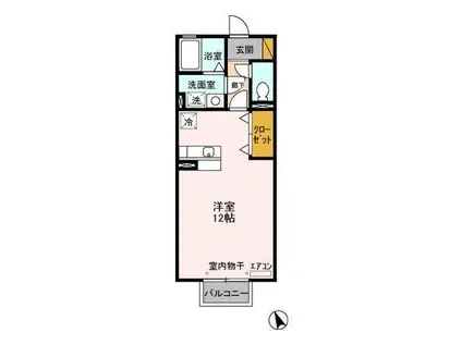 エスペランサ(ワンルーム/2階)の間取り写真