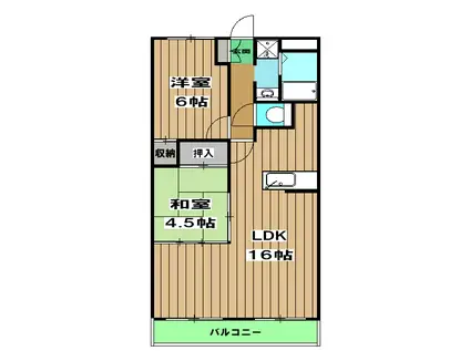 グランビュー葛野(2LDK/3階)の間取り写真