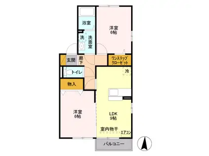 ファミールK・S Ⅱ(2LDK/2階)の間取り写真