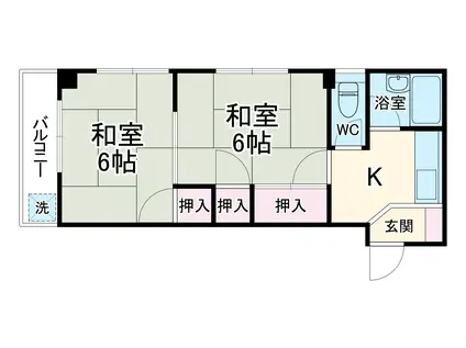 ハイライフ川中島(2K/3階)の間取り写真