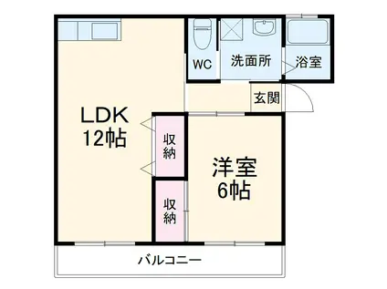 スプリングサンハイツ(1LDK/1階)の間取り写真