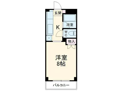 カーサ アスカル(1K/2階)の間取り写真