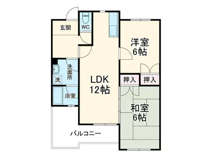 BEE TOP 幸(2LDK/3階)の間取り写真