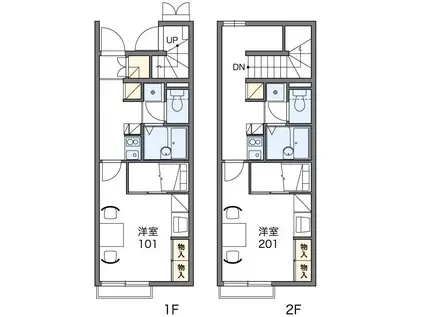レオパレス川上(1K/1階)の間取り写真