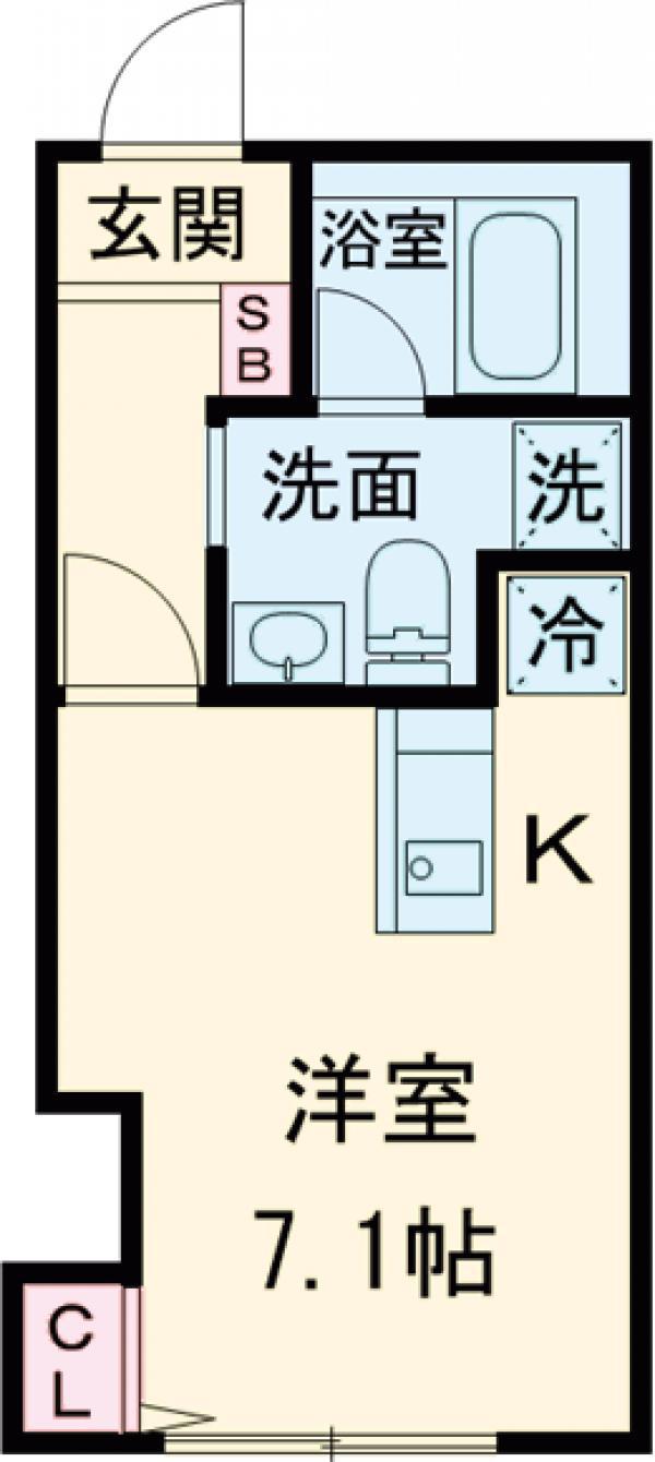 MDM池尻大橋Ⅱ(ワンルーム/2階)の間取り写真
