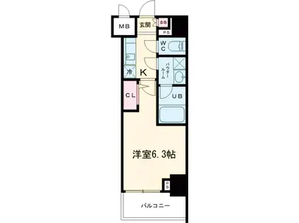 ディームス品川南(1K/7階)の間取り写真