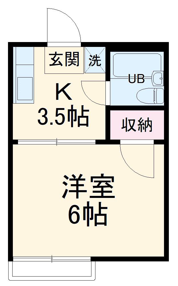 コーポみさき(1K/1階)の間取り写真