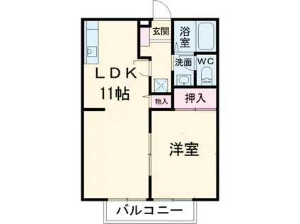 エトワールA(1LDK/1階)の間取り写真