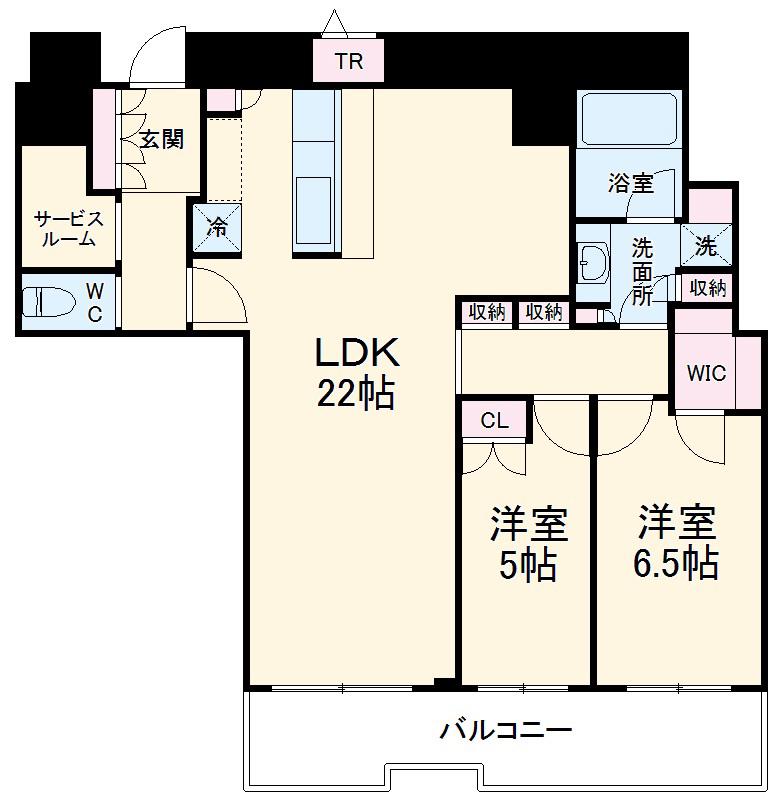 CHIBA CENTRAL TOWER(2SLDK/31階)の間取り写真