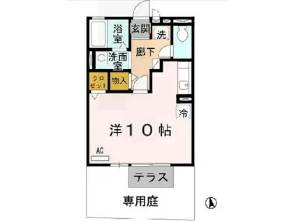 ルネマメゾン(ワンルーム/1階)の間取り写真