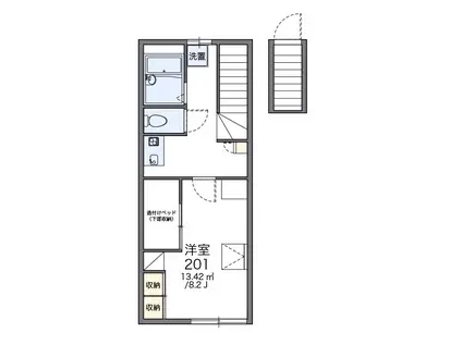 レオパレスMARCHENⅡ(1K/2階)の間取り写真