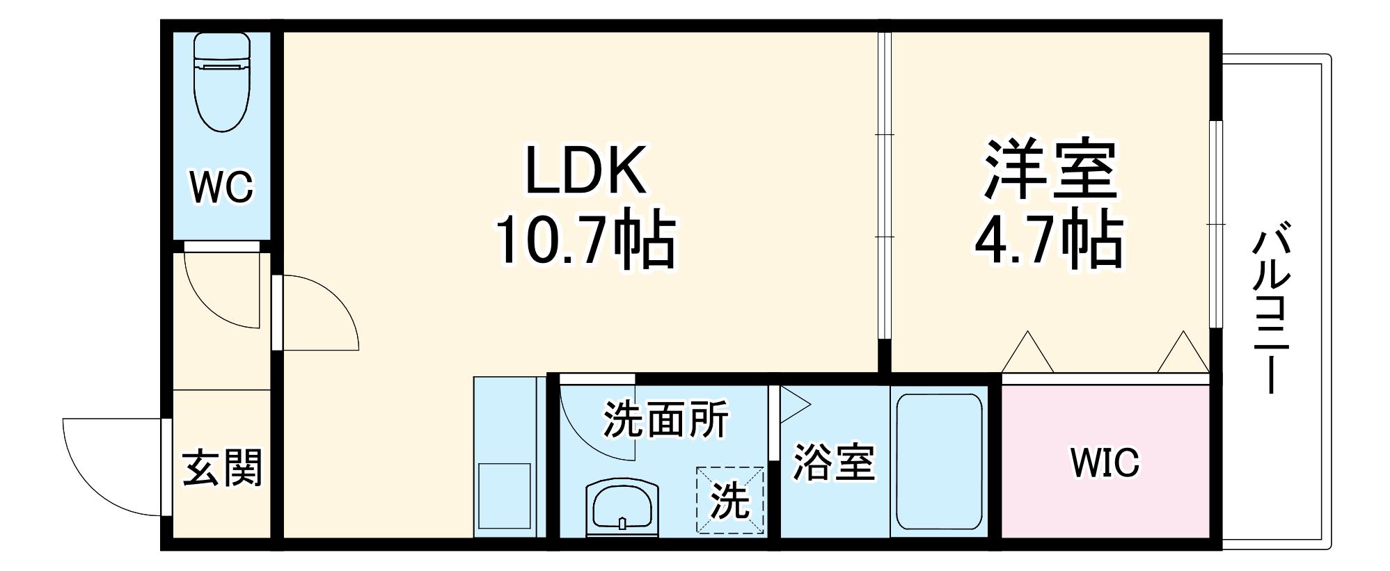 レジデンスコート豊中庄内(1LDK/2階)の間取り写真