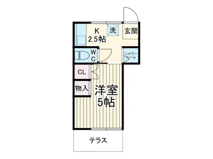 パーク横浜(ワンルーム/1階)の間取り写真