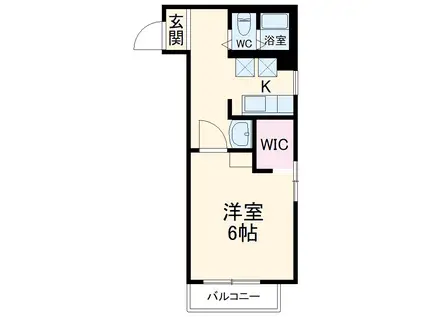 パークサイドアパートメンツ・パーソンズ(1K/1階)の間取り写真