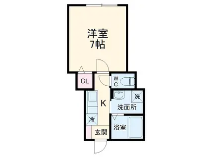 LIBRA京成大和田(1K/1階)の間取り写真