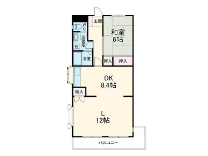 第2マーブルハイツ(1LDK/5階)の間取り写真