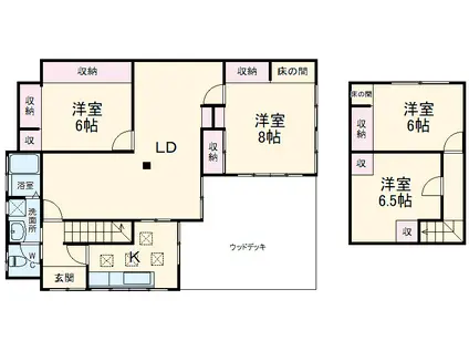 相模鉄道本線 瀬谷駅 徒歩23分 2階建 築54年(4LDK)の間取り写真