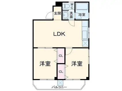 第二髙野ビル(2LDK/4階)の間取り写真