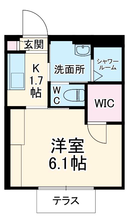 ボナールハイム(1K/1階)の間取り写真